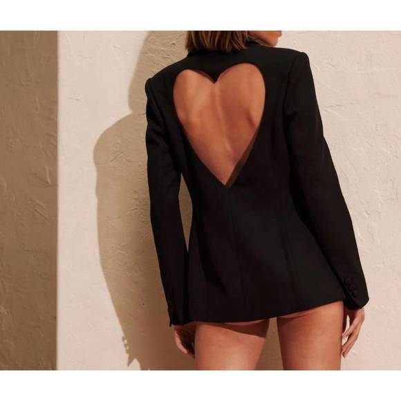 NEW CAMI NYC women's yoon heart cut out blazer in black - Picture 3 of 4